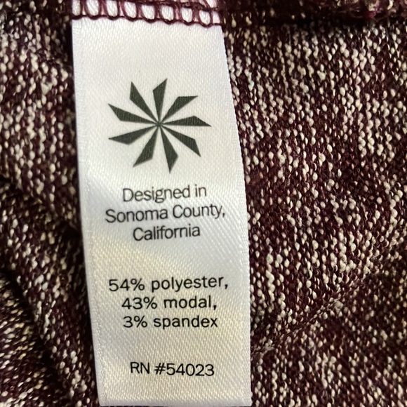 Athleta Pose top Chianti burgundy marled modal Large - Picture 8 of 10